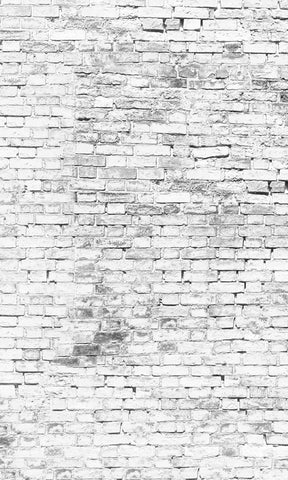 Grunge White Brick Photo Backdrop