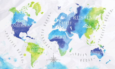 Watercolor World Photo Background