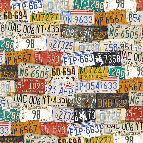 License Plates Vintage Photo Background 