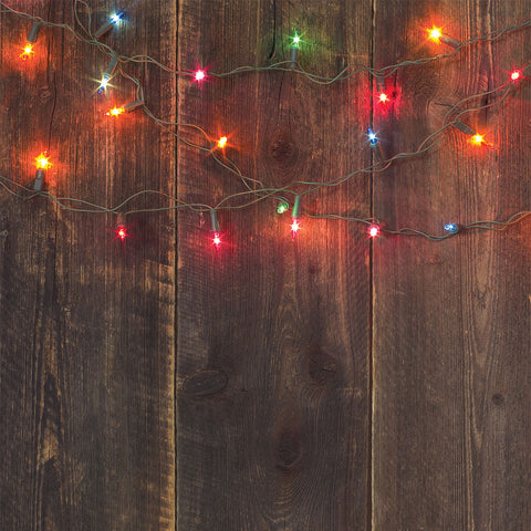 Christmas Light Planks Photo Backdrop