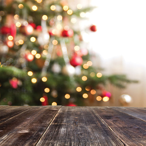 Christmas Tree Planks Photo Backdrop