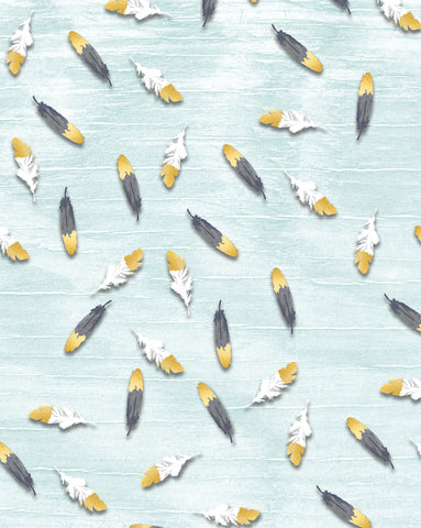 Gold Tipped Feathers Photo Backdrop
