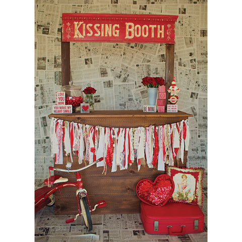 Kissing Booth Photo Backdrop Background 