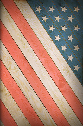 Wood American Flag Photo Backdrop