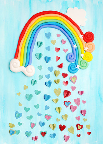 Rainbow Hearts Photo Background