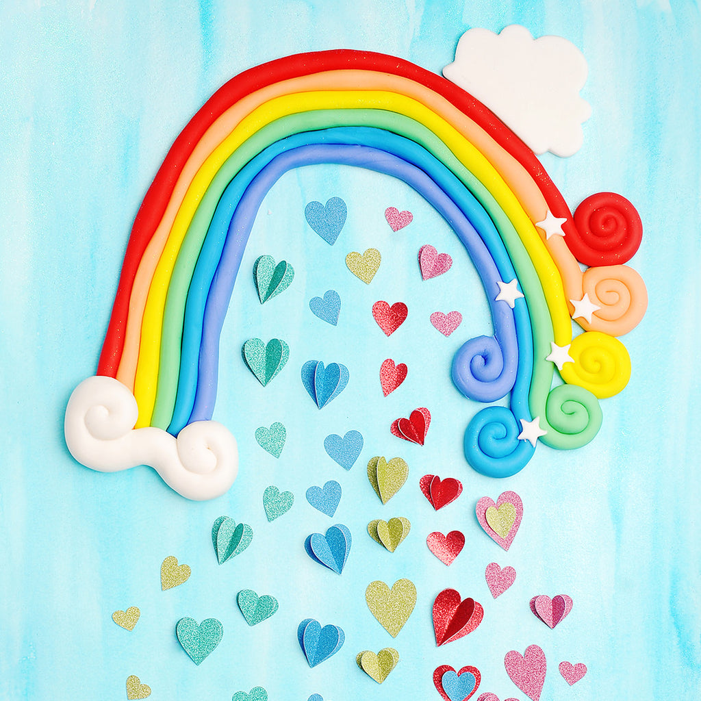 Rainbow Hearts Photo Background