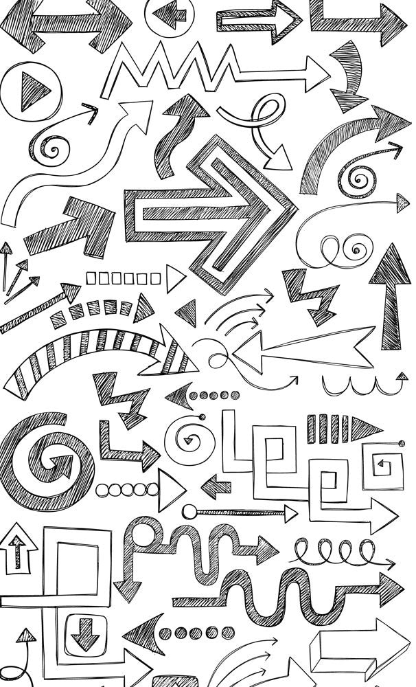 Scribble Arrows black and white Photo Background 